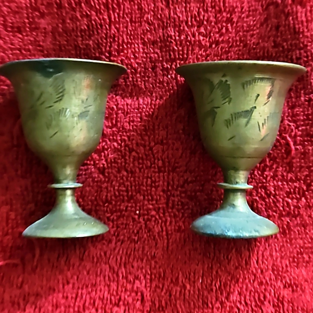 Vintage 2pc brass chalice